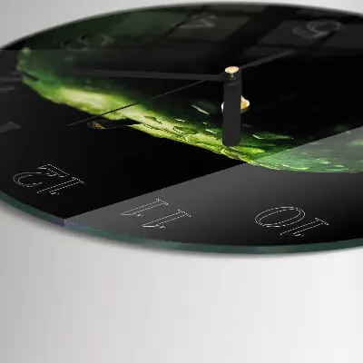 Ronde glazen wandklok Appel