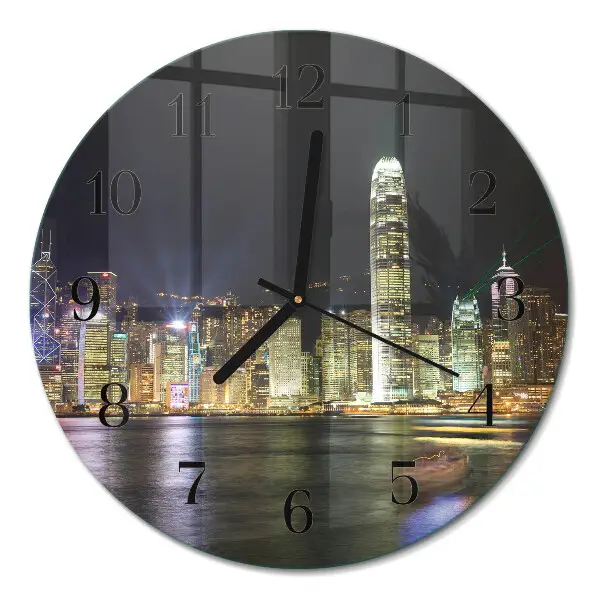 Wandklok glas decoratie rond Horizon