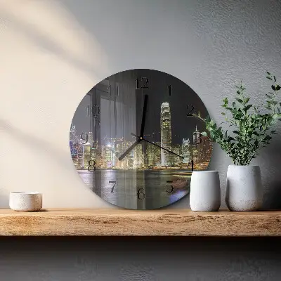 Wandklok glas decoratie rond Horizon