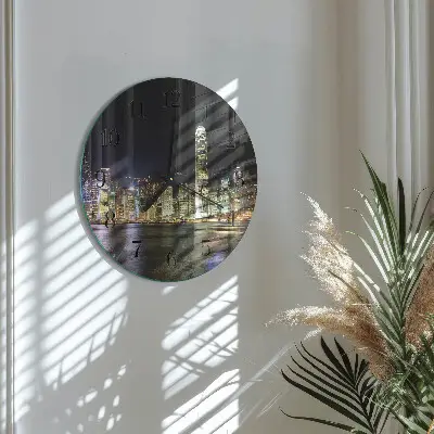 Wandklok glas decoratie rond Horizon
