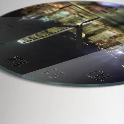 Wandklok glas decoratie rond Horizon