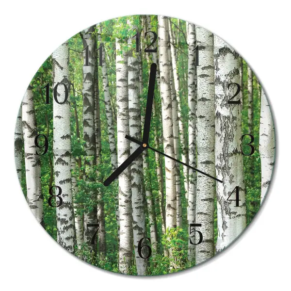 Ronde glas klok Berken