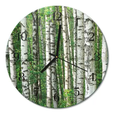 Ronde glas klok Berken