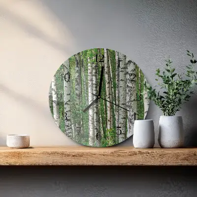 Ronde glas klok Berken