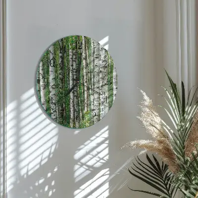 Ronde glas klok Berken