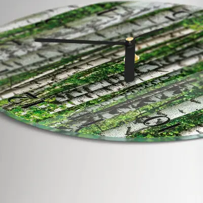 Ronde glas klok Berken