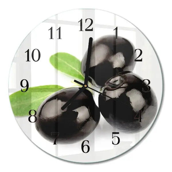 Ronde glas klok Olijven