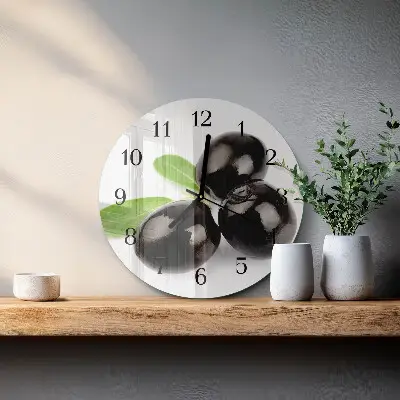Ronde glas klok Olijven