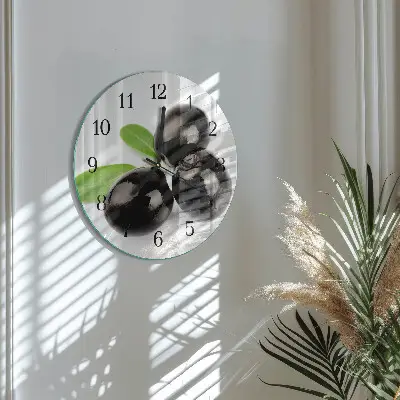 Ronde glas klok Olijven