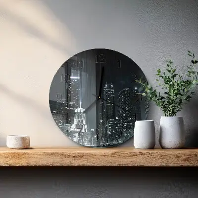 Klok glas met opdruk rond Stad