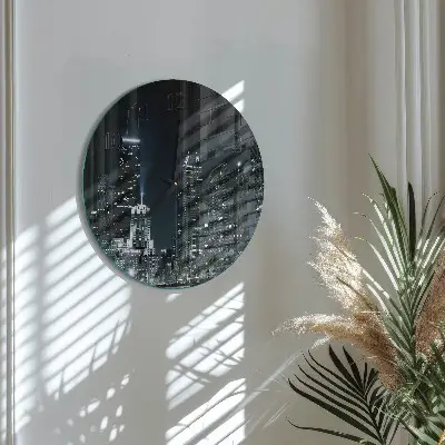 Klok glas met opdruk rond Stad