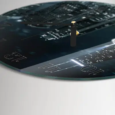 Klok glas met opdruk rond Stad