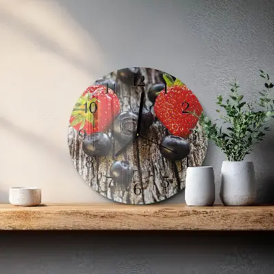 Ronde glas klok Bessen