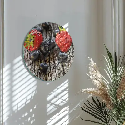 Ronde glas klok Bessen
