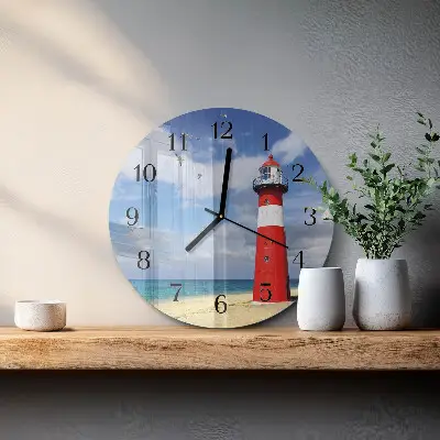 Klok glas met opdruk rond Vuurtoren