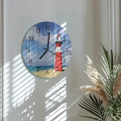 Klok glas met opdruk rond Vuurtoren