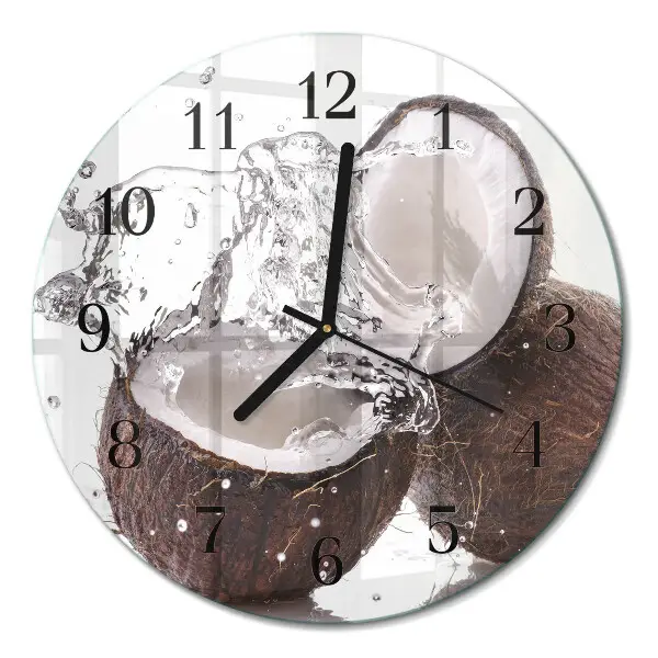 Wandklok glas decoratie rond Kokosnoten