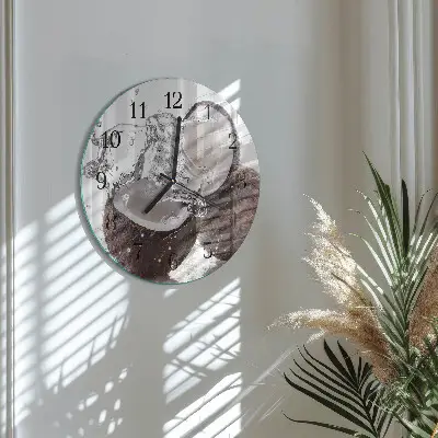 Wandklok glas decoratie rond Kokosnoten