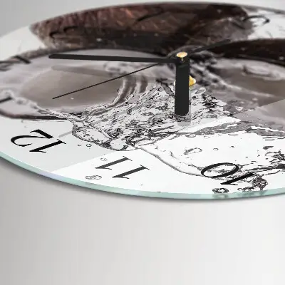 Wandklok glas decoratie rond Kokosnoten