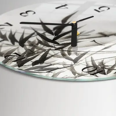 Ronde glas klok Bamboe