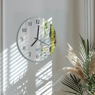Wandklok glas decoratie rond Bamboe