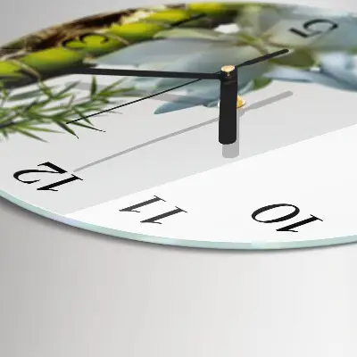 Wandklok glas decoratie rond Bamboe