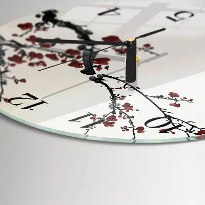 Ronde glas klok Bloemen