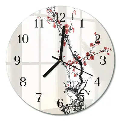 Klok glas met opdruk rond Bloemen