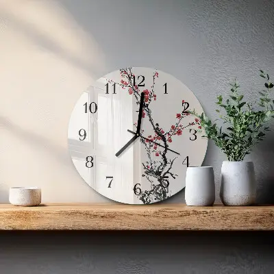 Klok glas met opdruk rond Bloemen