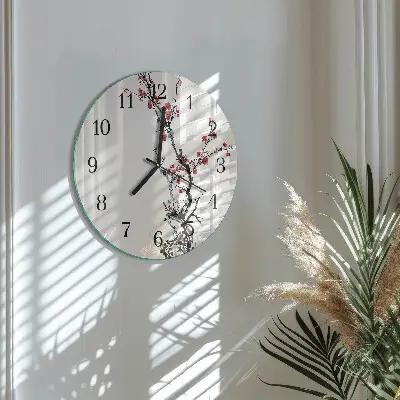 Klok glas met opdruk rond Bloemen