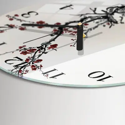 Klok glas met opdruk rond Bloemen