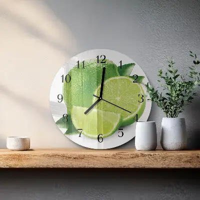 Klok glas met opdruk rond Calciumcarbonaat