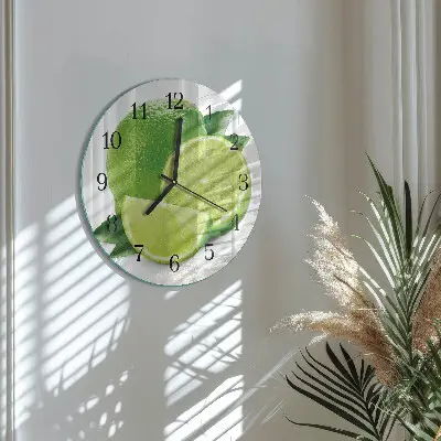 Klok glas met opdruk rond Calciumcarbonaat