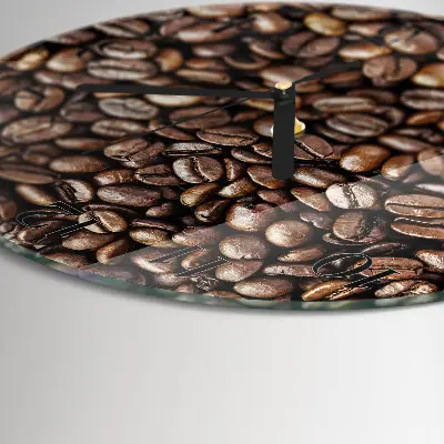 Wandklok glas decoratie rond Koffiebonen