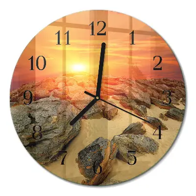 Ronde glazen klok Zonsondergang