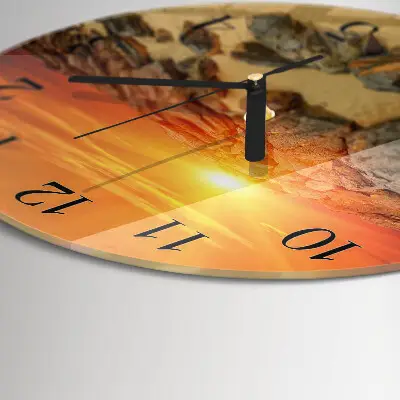 Ronde glazen klok Zonsondergang
