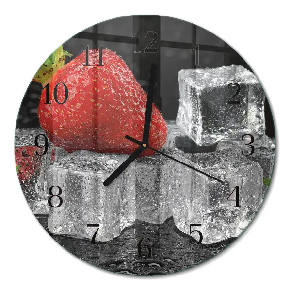 Klok glas met opdruk rond Aardbeienijs