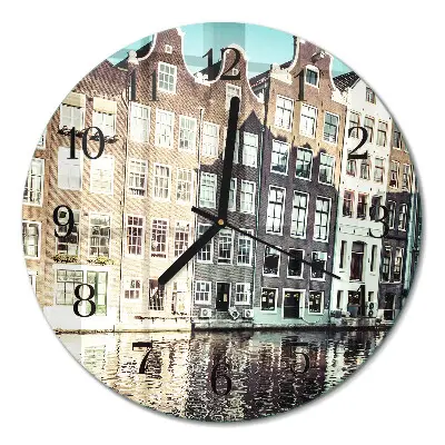 Wandklok glas decoratie rond Huizen