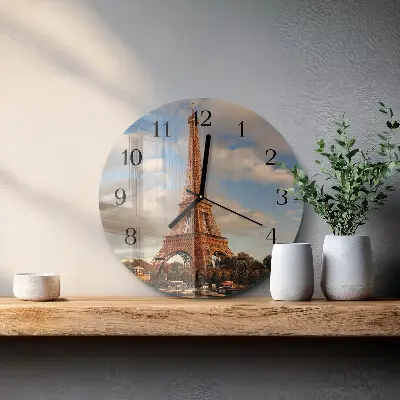 Klok glas met opdruk rond Parijs