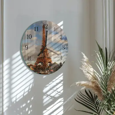 Klok glas met opdruk rond Parijs