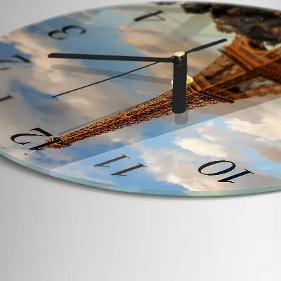 Klok glas met opdruk rond Parijs