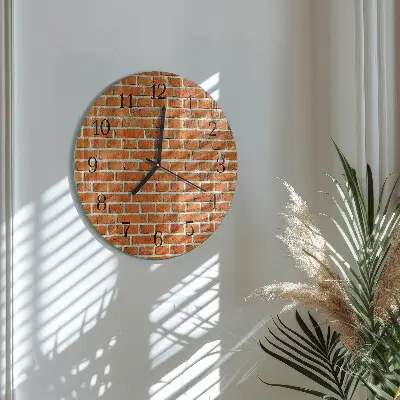 Ronde glas klok Baksteen