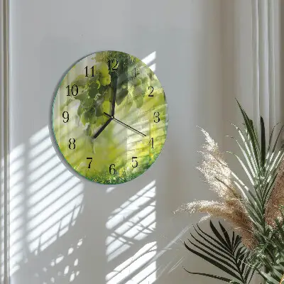 Ronde glazen wandklok Appelboom