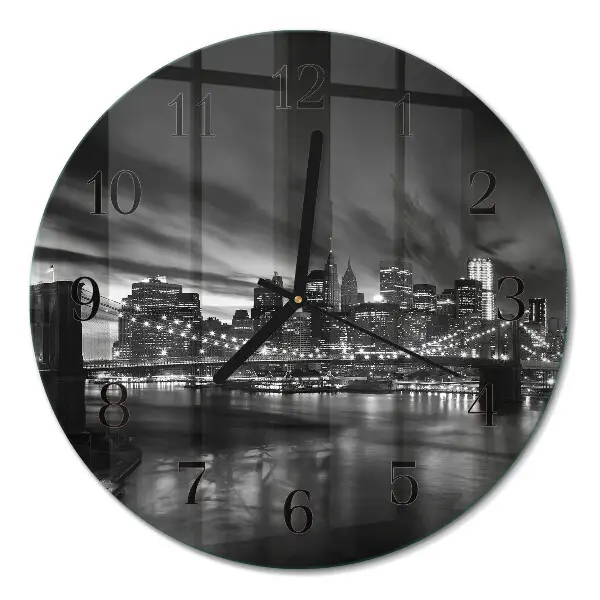 Wandklok glas decoratie rond Stad