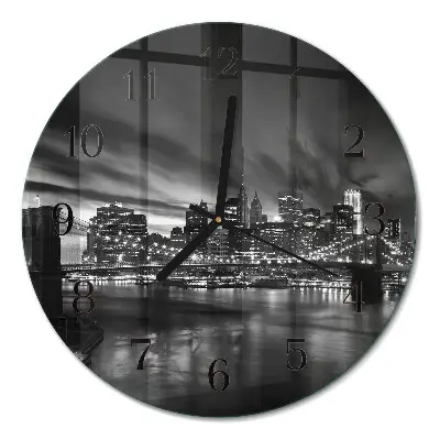 Wandklok glas decoratie rond Stad