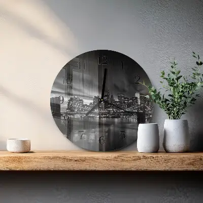 Wandklok glas decoratie rond Stad