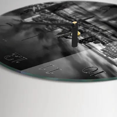 Wandklok glas decoratie rond Stad