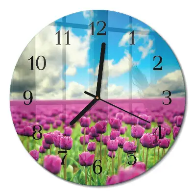 Ronde glazen klok Tulpen