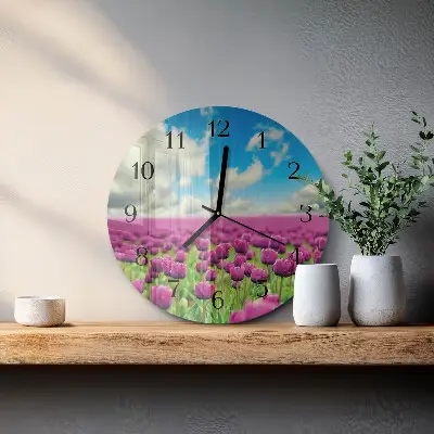 Ronde glazen klok Tulpen