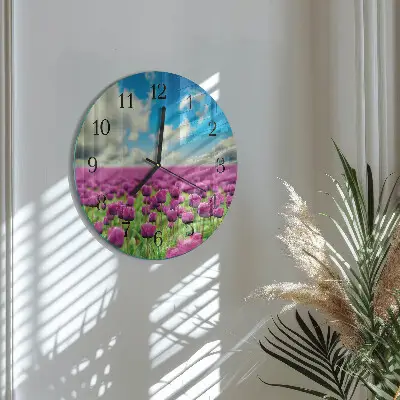 Ronde glazen klok Tulpen